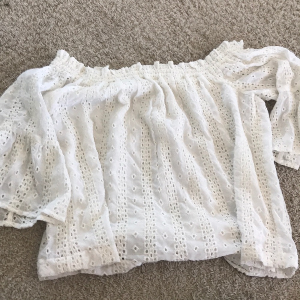 White off shoulder top